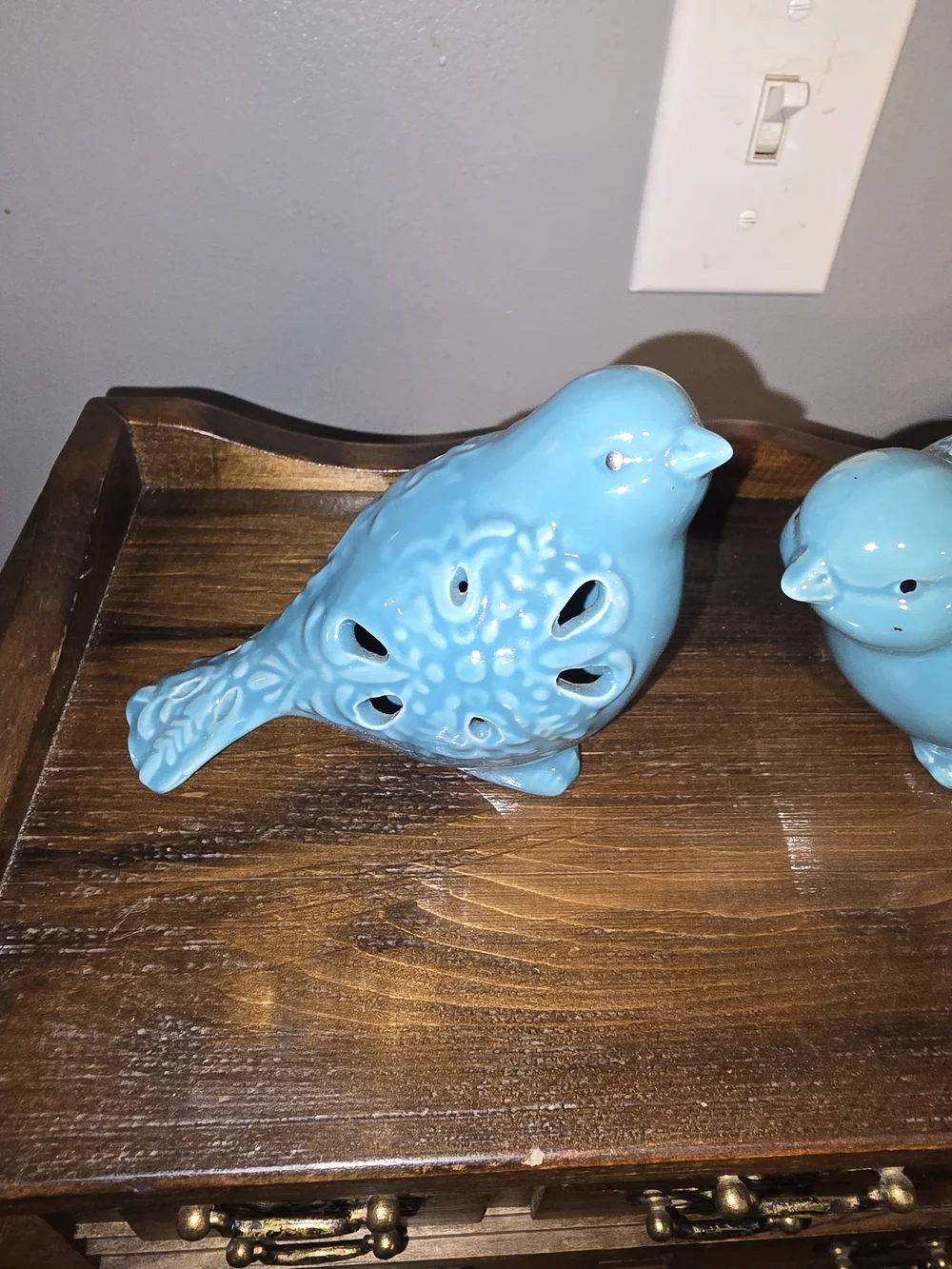 2 Turquoise ashland Paisly Songbird Figurine - Picture 2 of 4